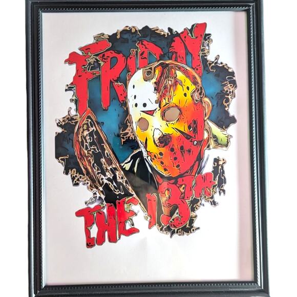 Friday The 13th Wall Art Home Decor Game Room Office Brand New Frame Included - Picture 1 of 9